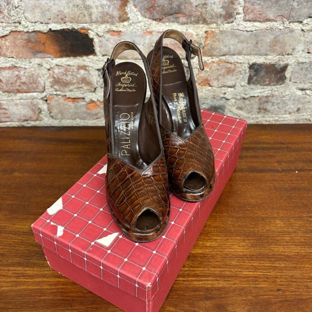 Vintage 70s Palizzio Reptile Skin Pumps